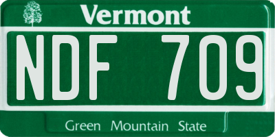 VT license plate NDF709