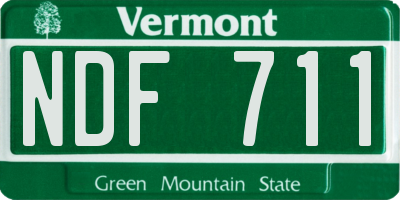 VT license plate NDF711