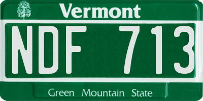 VT license plate NDF713