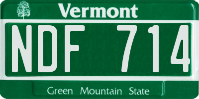 VT license plate NDF714
