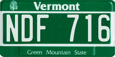 VT license plate NDF716