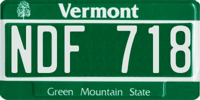 VT license plate NDF718