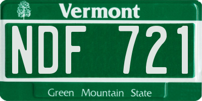 VT license plate NDF721