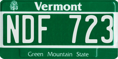 VT license plate NDF723