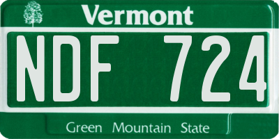 VT license plate NDF724