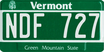VT license plate NDF727