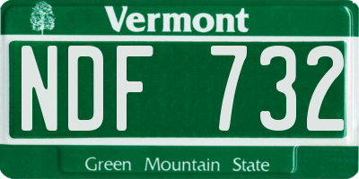 VT license plate NDF732