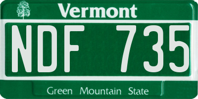 VT license plate NDF735