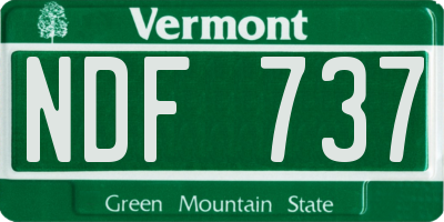 VT license plate NDF737