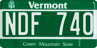 VT license plate NDF740