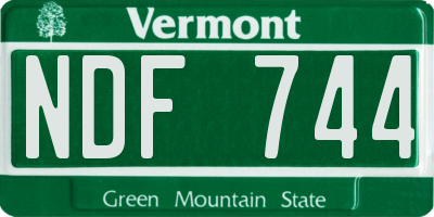 VT license plate NDF744