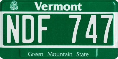 VT license plate NDF747