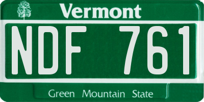 VT license plate NDF761