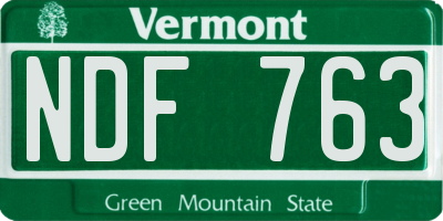VT license plate NDF763