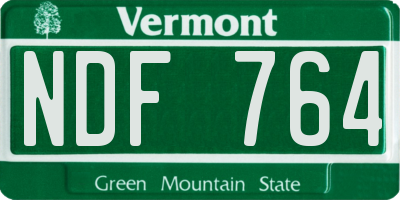 VT license plate NDF764