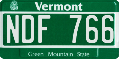 VT license plate NDF766