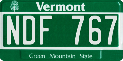VT license plate NDF767