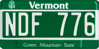 VT license plate NDF776
