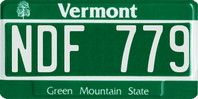 VT license plate NDF779