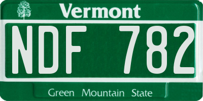 VT license plate NDF782
