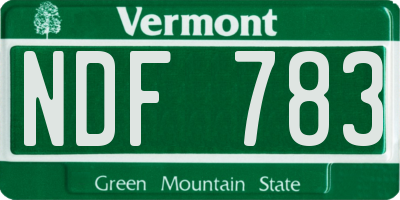 VT license plate NDF783