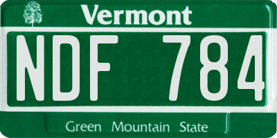 VT license plate NDF784