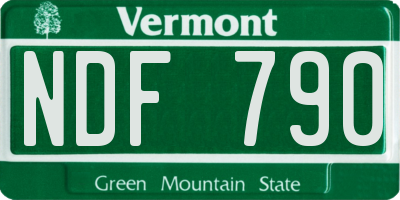 VT license plate NDF790