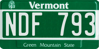 VT license plate NDF793