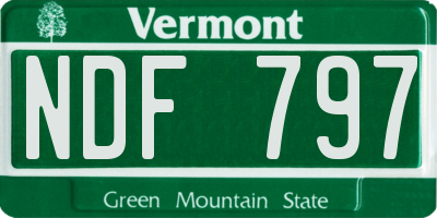 VT license plate NDF797