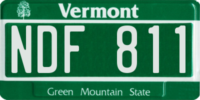 VT license plate NDF811