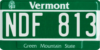 VT license plate NDF813