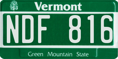 VT license plate NDF816
