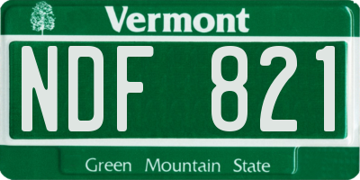 VT license plate NDF821