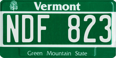 VT license plate NDF823