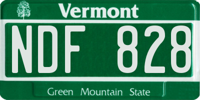 VT license plate NDF828