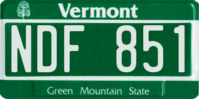 VT license plate NDF851