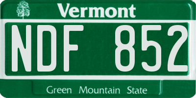 VT license plate NDF852