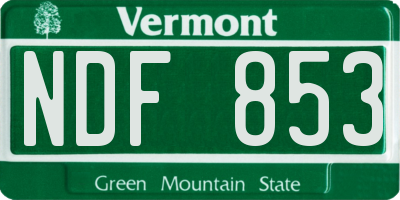 VT license plate NDF853
