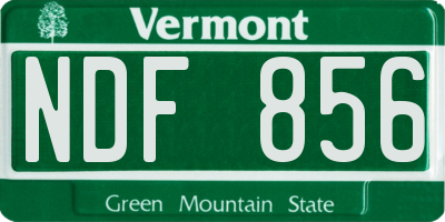 VT license plate NDF856