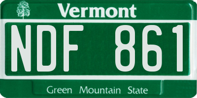 VT license plate NDF861