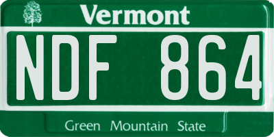 VT license plate NDF864