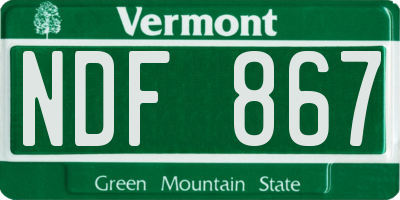 VT license plate NDF867
