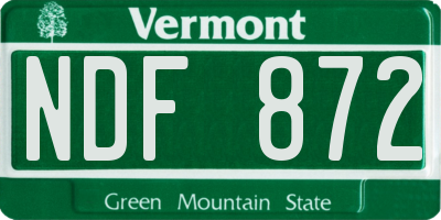 VT license plate NDF872