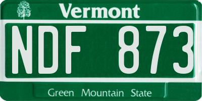 VT license plate NDF873