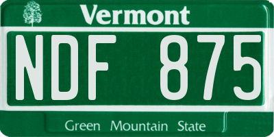 VT license plate NDF875