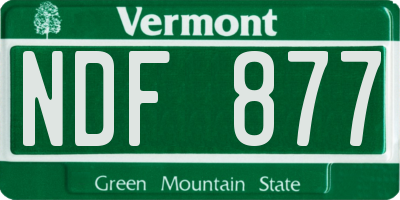 VT license plate NDF877