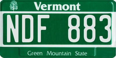 VT license plate NDF883