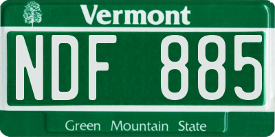 VT license plate NDF885