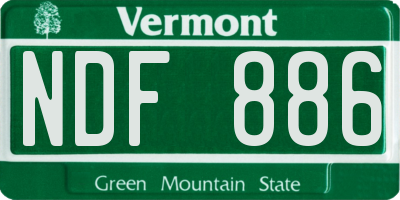 VT license plate NDF886