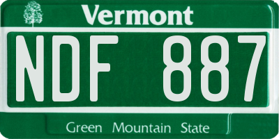VT license plate NDF887